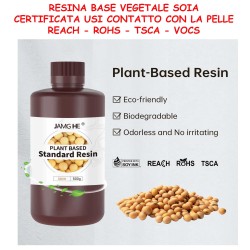resina ecologica biocompatibile base vegetale soia compatibile contatto pelle certificata