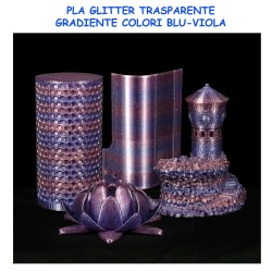 pla glitter trasparente gradiente design mockup ludico cosplay characters action figures