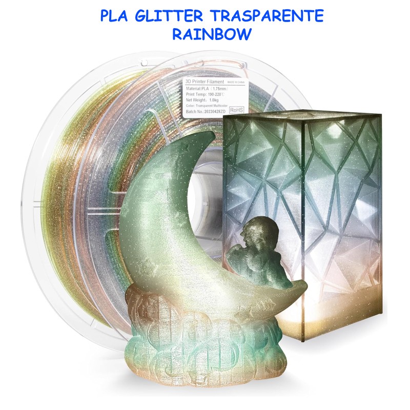 pla glitter trasparente rainbow design mockup ludico cosplay characters action figures