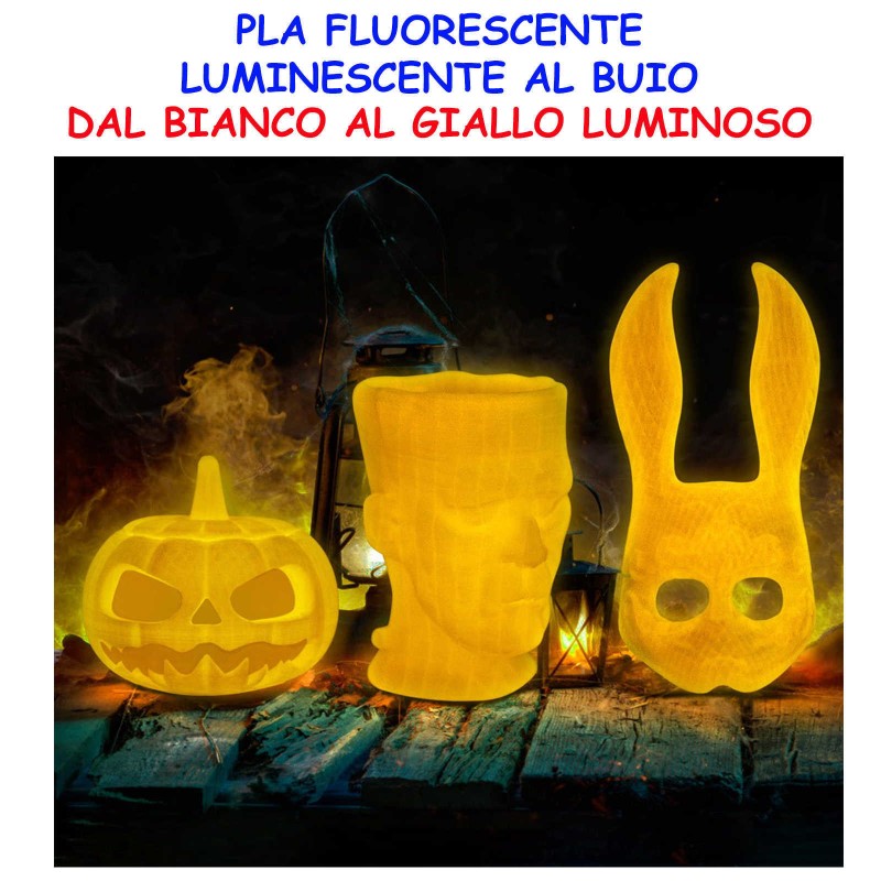 pla glowfill fosforescente luce al buio design characters cosplay ludico
