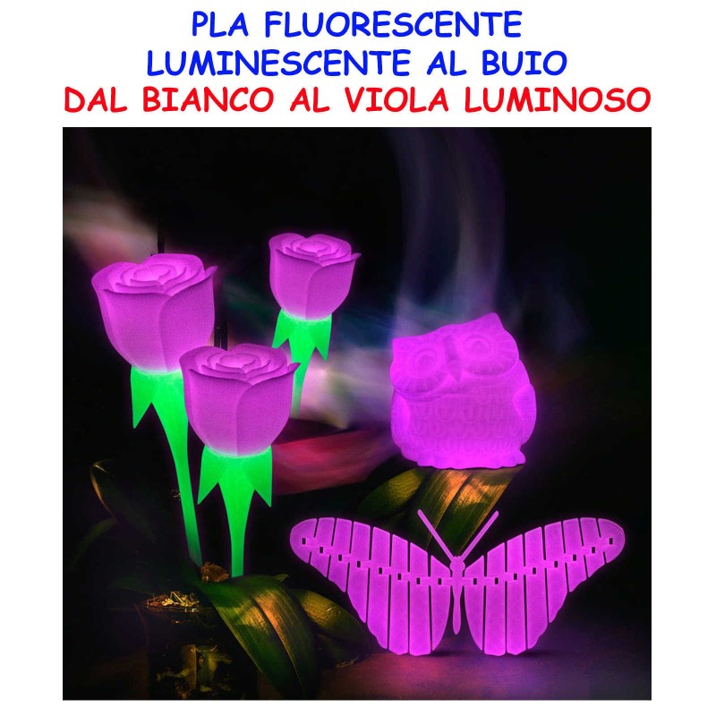 pla glowfill fosforescente luce al buio design characters cosplay ludico